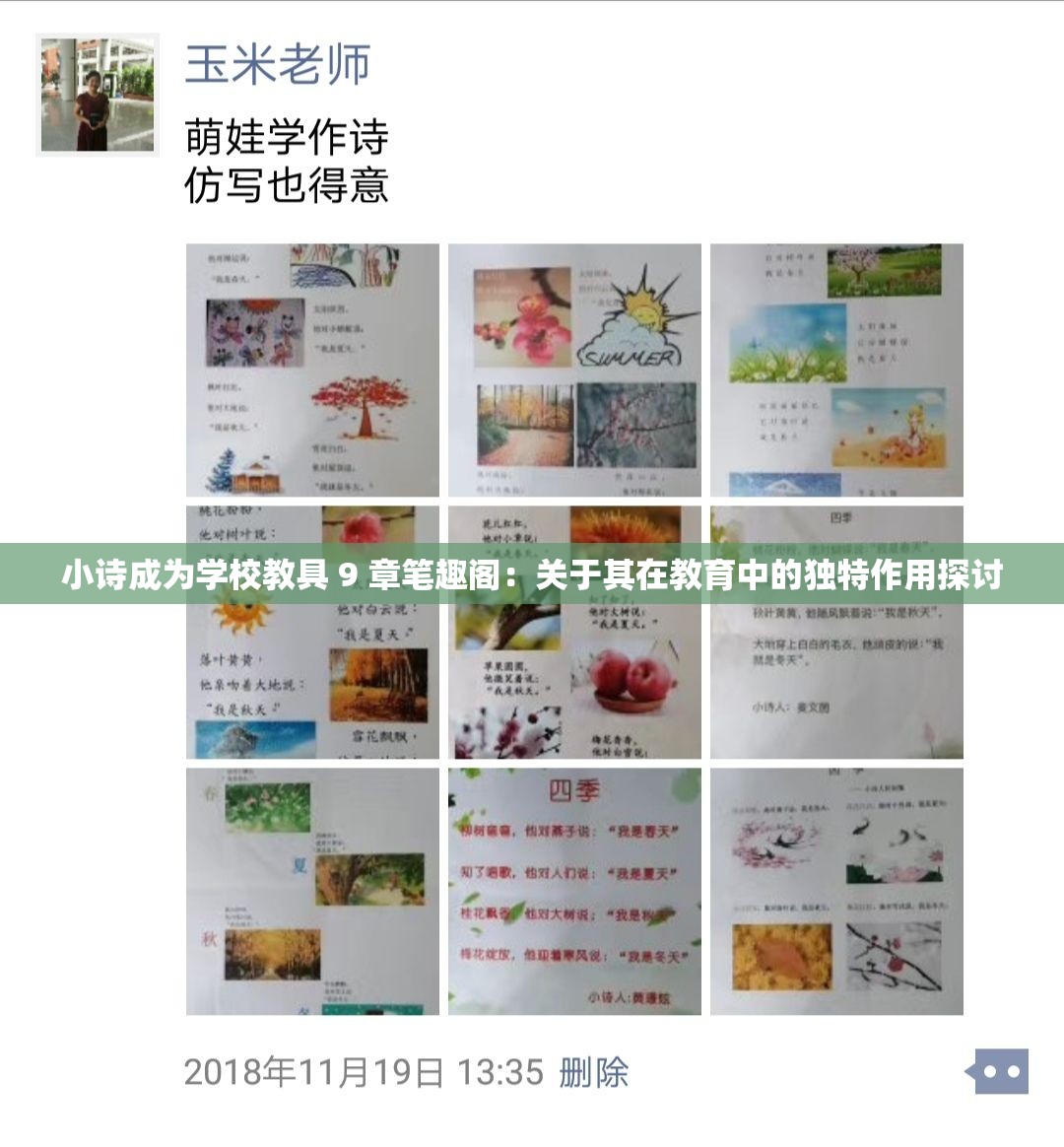 小诗成为学校教具 9 章笔趣阁：关于其在教育中的独特作用探讨