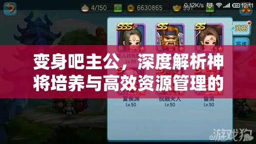 变身吧主公，深度解析神将培养与高效资源管理的艺术策略