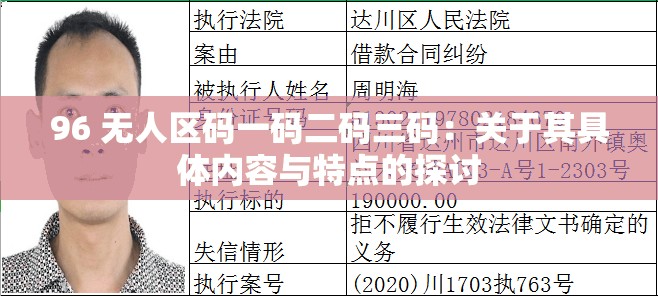 96 无人区码一码二码三码：关于其具体内容与特点的探讨