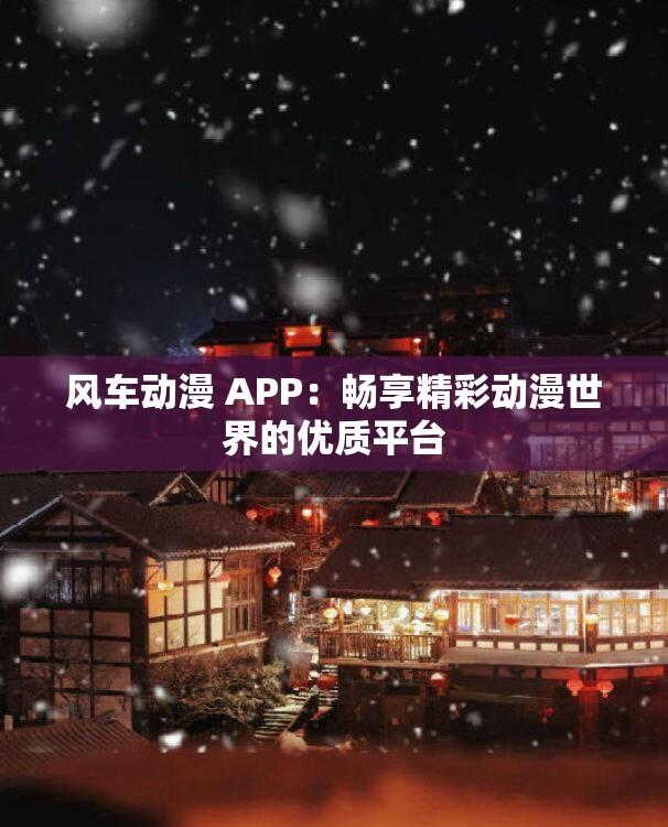 风车动漫 APP：畅享精彩动漫世界的优质平台