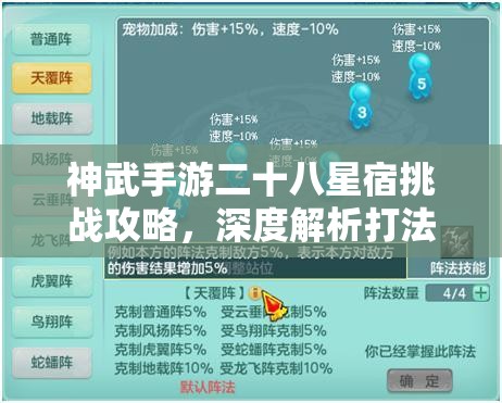 神武手游二十八星宿挑战攻略，深度解析打法技巧与策略全揭秘