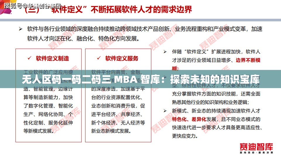 无人区码一码二码三 MBA 智库：探索未知的知识宝库
