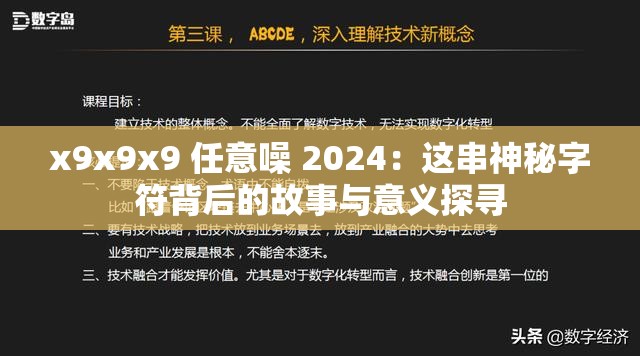 x9x9x9 任意噪 2024：这串神秘字符背后的故事与意义探寻
