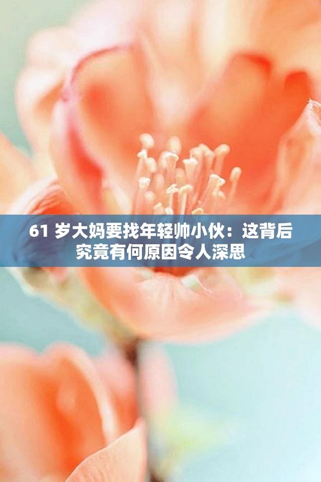61 岁大妈要找年轻帅小伙：这背后究竟有何原因令人深思