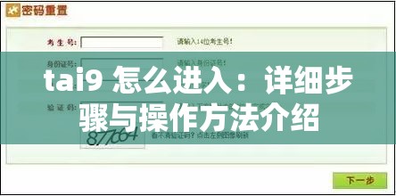 tai9 怎么进入：详细步骤与操作方法介绍