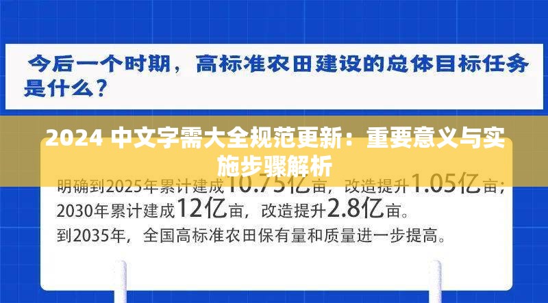 2024 中文字需大全规范更新：重要意义与实施步骤解析