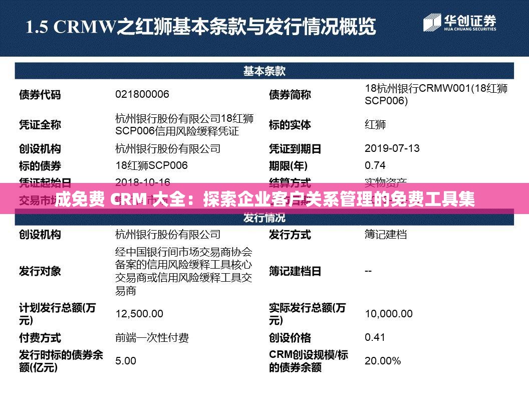 成免费 CRM 大全：探索企业客户关系管理的免费工具集