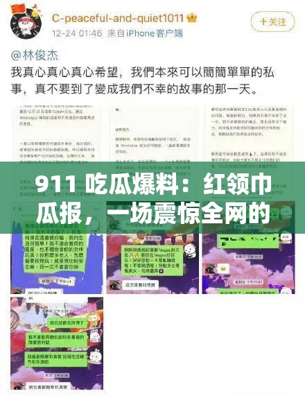 911 吃瓜爆料：红领巾瓜报，一场震惊全网的大揭秘