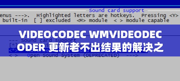 VIDEOCODEC WMVIDEODECODER 更新老不出结果的解决之道