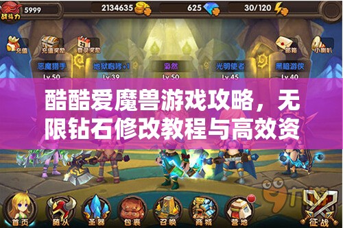 酷酷爱魔兽游戏攻略，无限钻石修改教程与高效资源管理艺术揭秘