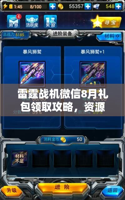雷霆战机微信8月礼包领取攻略，资源管理、高效利用技巧以实现价值最大化