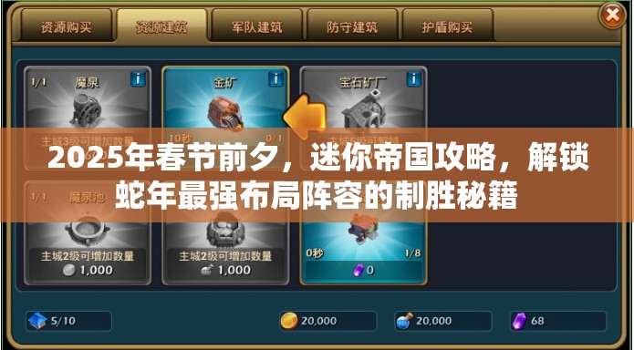 2025年春节前夕，迷你帝国攻略，解锁蛇年最强布局阵容的制胜秘籍