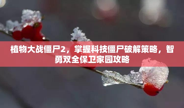 植物大战僵尸2，掌握科技僵尸破解策略，智勇双全保卫家园攻略