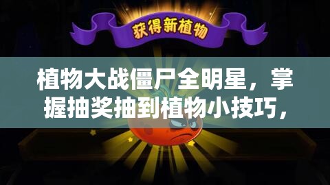 植物大战僵尸全明星，掌握抽奖抽到植物小技巧，揭秘高效资源管理的艺术