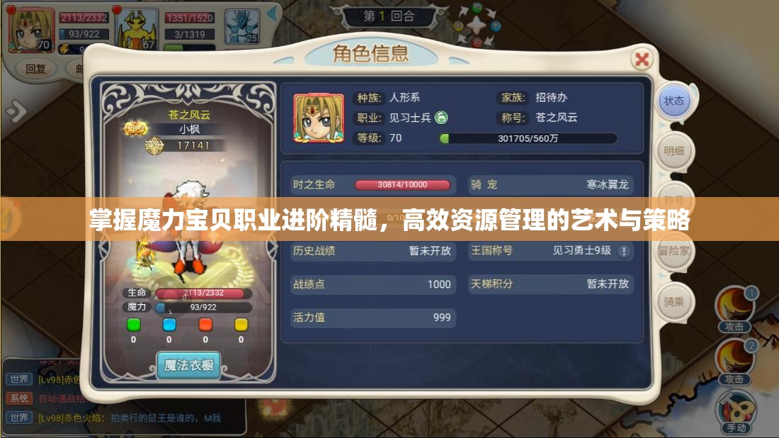 掌握魔力宝贝职业进阶精髓，高效资源管理的艺术与策略