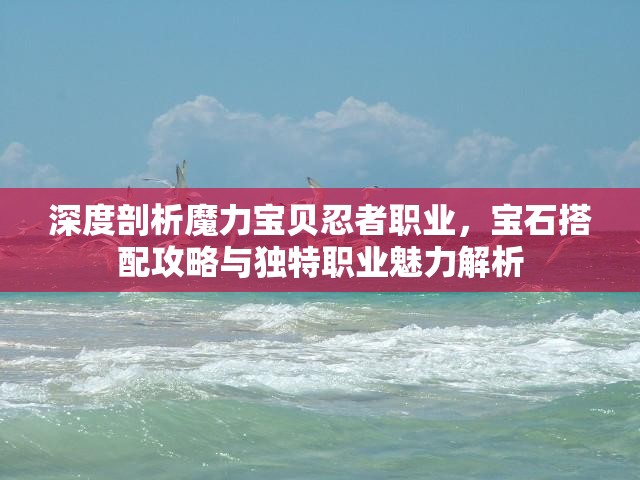 深度剖析魔力宝贝忍者职业，宝石搭配攻略与独特职业魅力解析