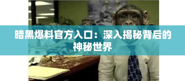 暗黑爆料官方入口：深入揭秘背后的神秘世界
