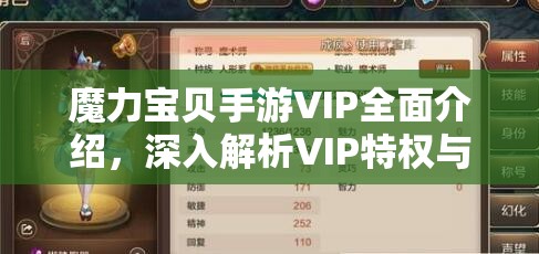 魔力宝贝手游VIP全面介绍，深入解析VIP特权与资源管理的高效艺术