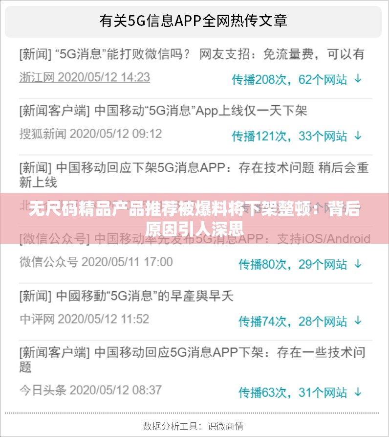 无尺码精品产品推荐被爆料将下架整顿：背后原因引人深思