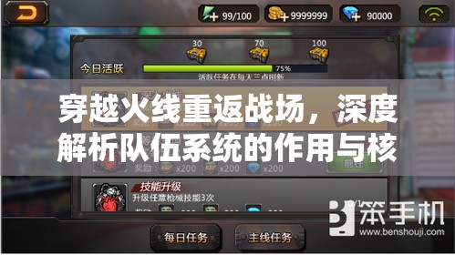 穿越火线重返战场，深度解析队伍系统的作用与核心功能
