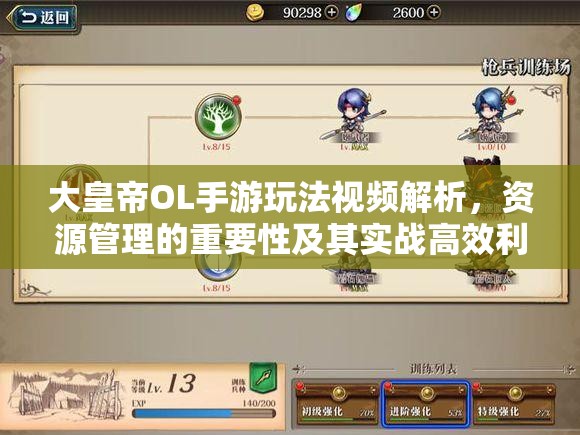 大皇帝OL手游玩法视频解析，资源管理的重要性及其实战高效利用策略