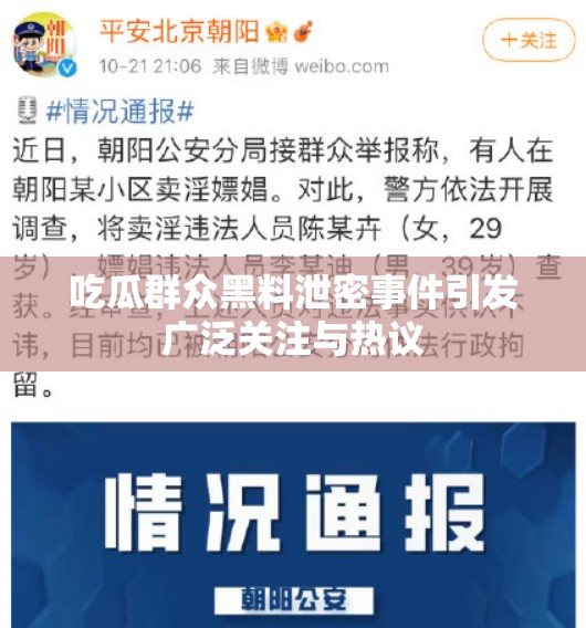 吃瓜群众黑料泄密事件引发广泛关注与热议