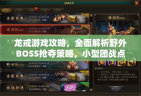 龙戒游戏攻略，全面解析野外BOSS抢夺策略，小型团战点燃无限激情
