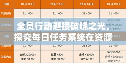 全员行动迎接破晓之光，探究每日任务系统在资源管理中的核心价值与高效策略