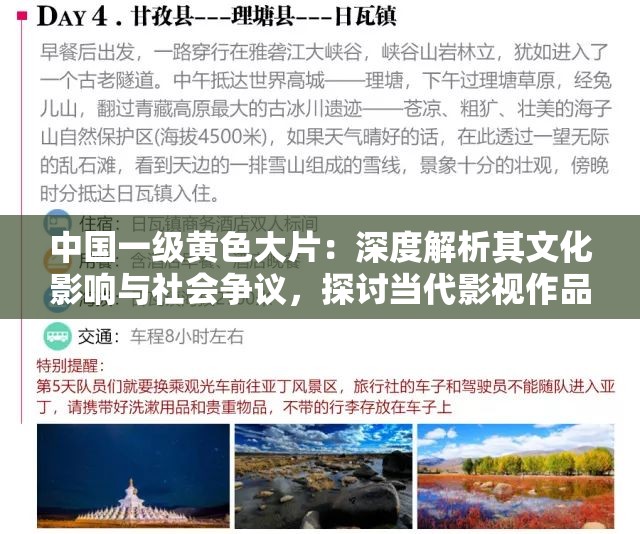 中国一级黄色大片：深度解析其文化影响与社会争议，探讨当代影视作品的边界与挑战