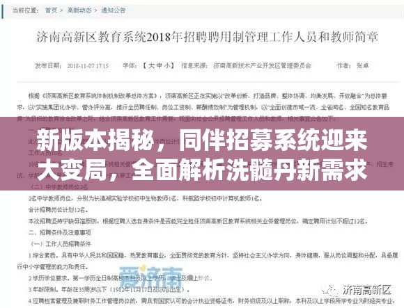 新版本揭秘，同伴招募系统迎来大变局，全面解析洗髓丹新需求
