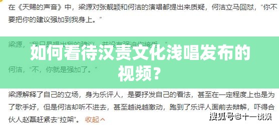 如何看待汉责文化浅唱发布的视频？