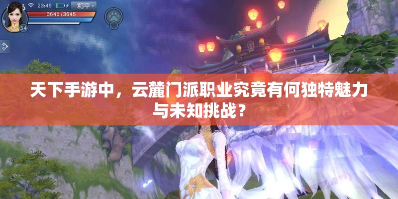 天下手游中，云麓门派职业究竟有何独特魅力与未知挑战？