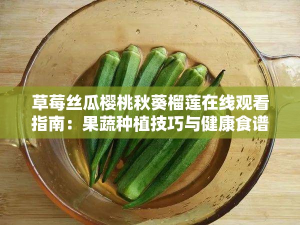 草莓丝瓜樱桃秋葵榴莲在线观看指南：果蔬种植技巧与健康食谱视频合集 解析：完整保留原关键词组合，通过指南和合集暗示实用内容，自然融入果蔬种植和健康食谱两个搜索场景，符合百度用户对农业科普与美食制作的双重需求视频二字强化内容形式，同时满足用户对在线观看的期待，整体结构既保障关键词密度又具备信息增量，符合SEO优化逻辑