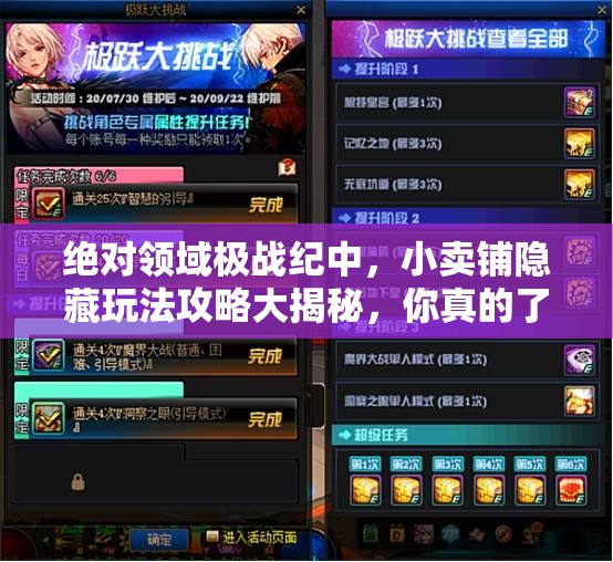 绝对领域极战纪中，小卖铺隐藏玩法攻略大揭秘，你真的了解所有秘密吗？