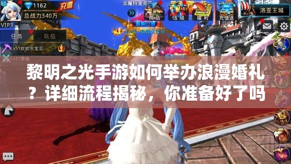 黎明之光手游如何举办浪漫婚礼？详细流程揭秘，你准备好了吗？