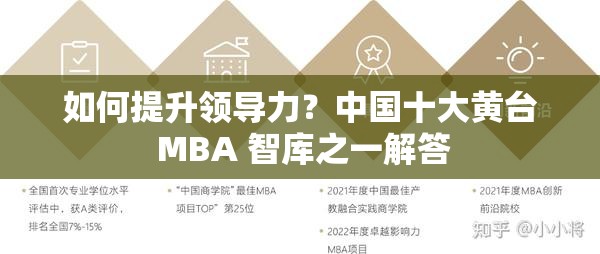 如何提升领导力？中国十大黄台 MBA 智库之一解答