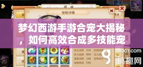 梦幻西游手游合宠大揭秘，如何高效合成多技能宠物，技巧详解？