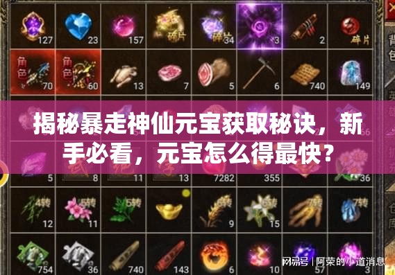 揭秘暴走神仙元宝获取秘诀，新手必看，元宝怎么得最快？