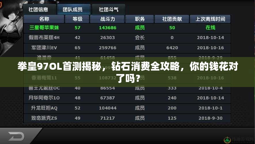 拳皇97OL首测揭秘，钻石消费全攻略，你的钱花对了吗？