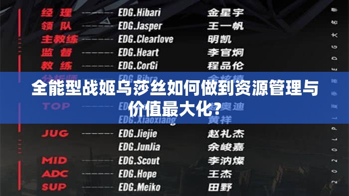 全能型战姬乌莎丝如何做到资源管理与价值最大化？