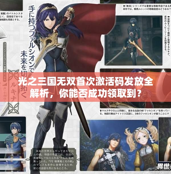 光之三国无双首次激活码发放全解析，你能否成功领取到？