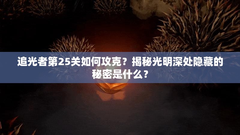 追光者第25关如何攻克？揭秘光明深处隐藏的秘密是什么？
