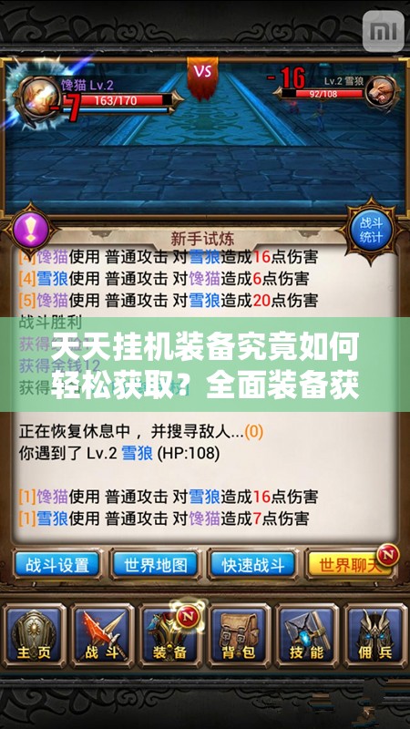 天天挂机装备究竟如何轻松获取？全面装备获取攻略深度揭秘！