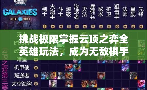 挑战极限掌握云顶之弈全英雄玩法，成为无敌棋手的终极攻略
